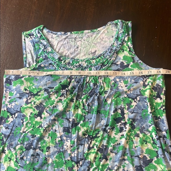 Croft & Barrow Floral Sleeveless Top - Blue and Green Size M - Picture 10 of 11